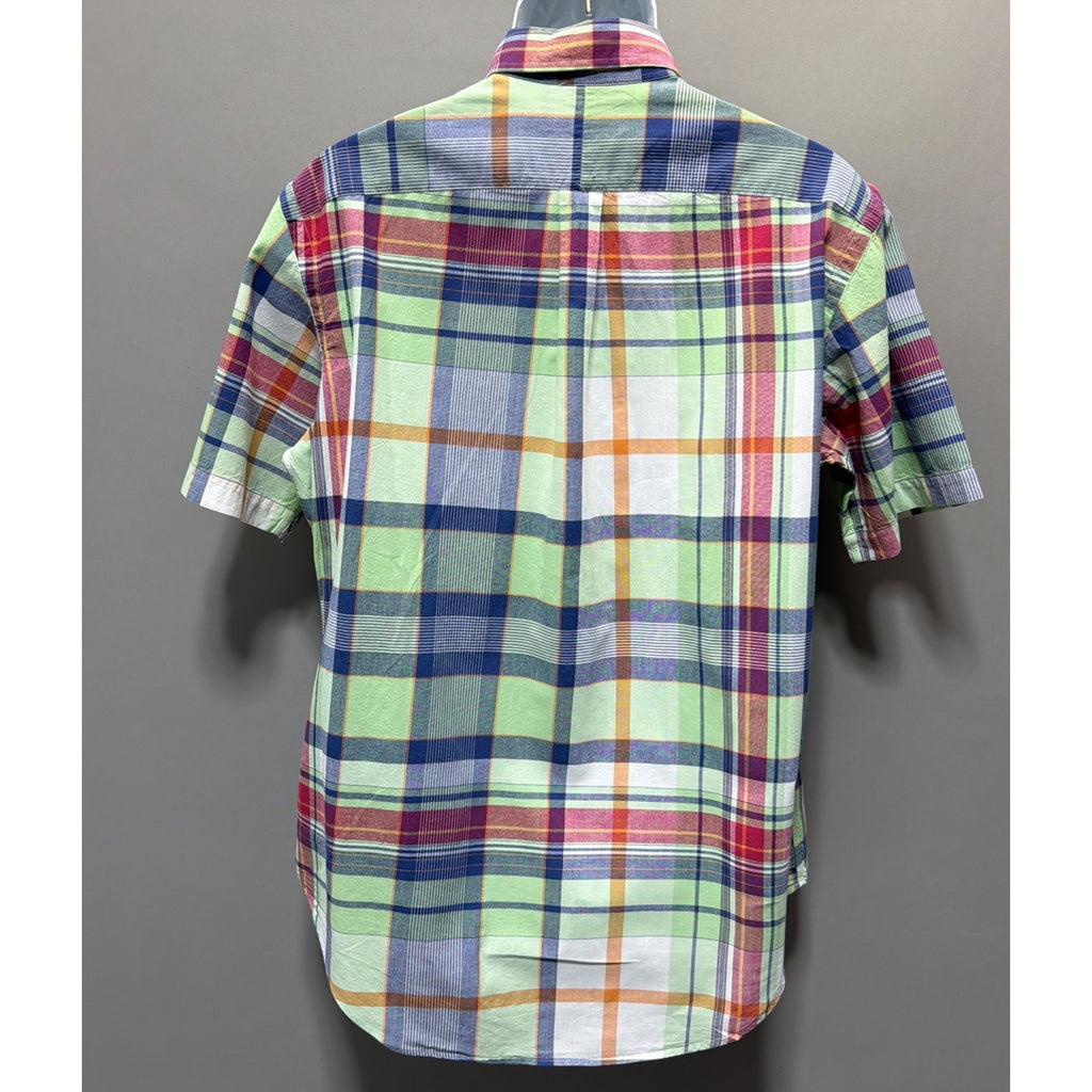 Polo Ralph Lauren Shirt Mens M Classic Fit Plaid Short Sleeve Button Down Green