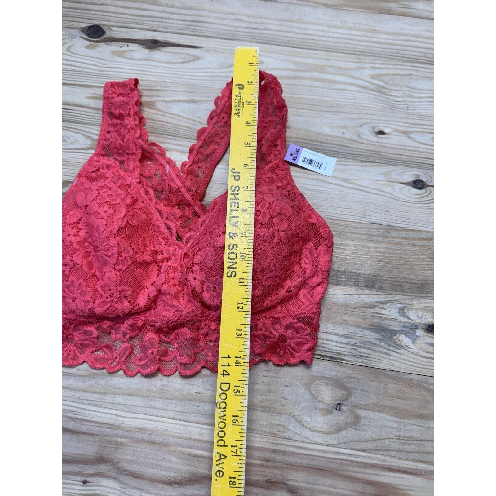 No Boundaries RN #52469 Coral Fire Pink Wireless Bralette Bra Size XL