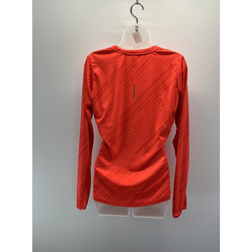 Nike Running Women’s DriFit V Neck Long Sleeve Training Shirt Orange Large