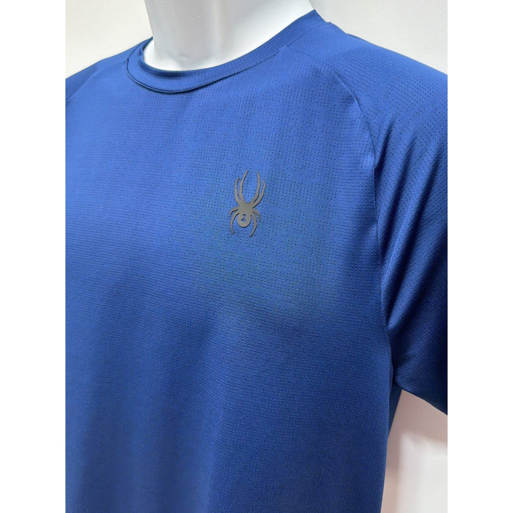 Spyder Active T-Shirt Men's Small Navy Stretch Short Sleeve Pro Web Tee