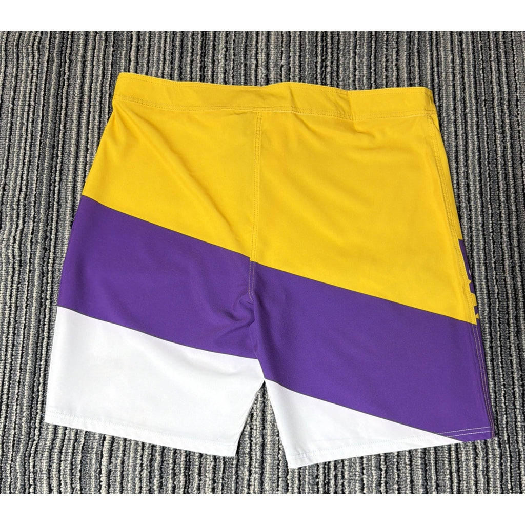 LSU Tigers Board Shorts Men 38 Purple Gold NCAA Football FOCO Swim Trunk NWT