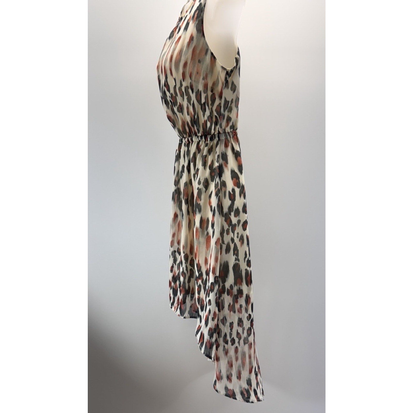 Truth NYC Women's Size Small Brown Leopard Animal Print Flowy Dress Hi-Low