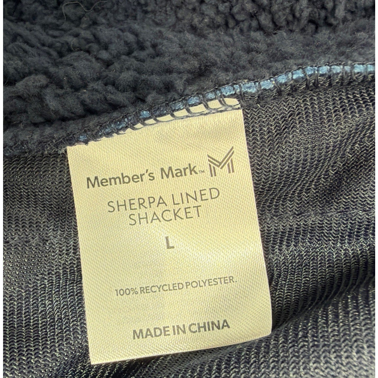 Member's Mark Men's Relaxed Fit Sherpa Lined Chest Pockets Shacket Large New