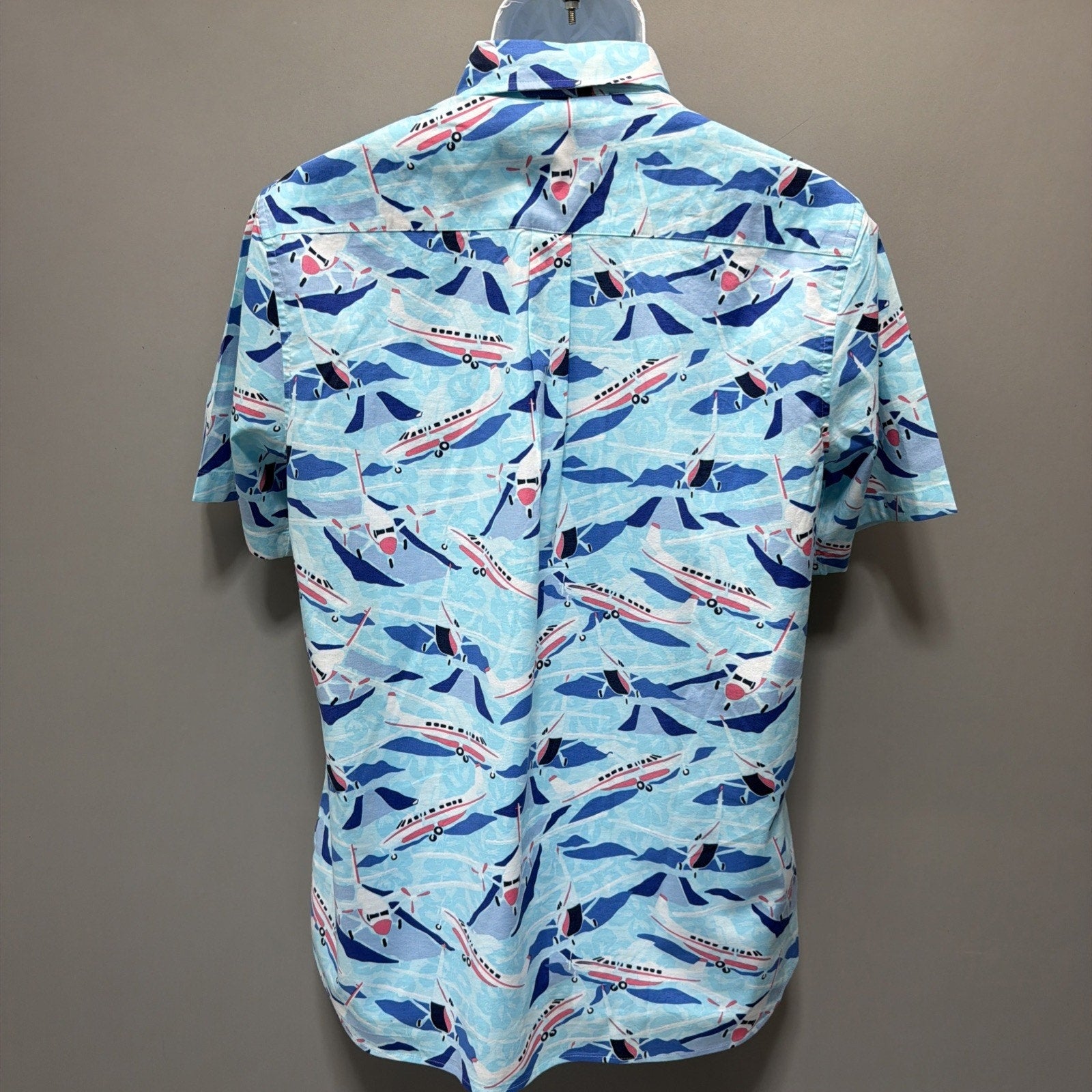 Vineyard Vines Jet Set Airplane Print Button Down Shirt Men’s Small Blue NWT