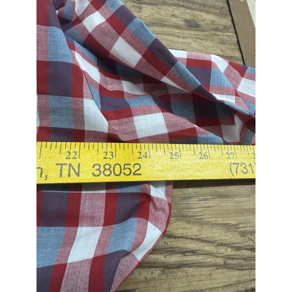 Vintage Stagecoach Western Shirt LT Large Tall Plaid Pearl Snap Short Sleeve New