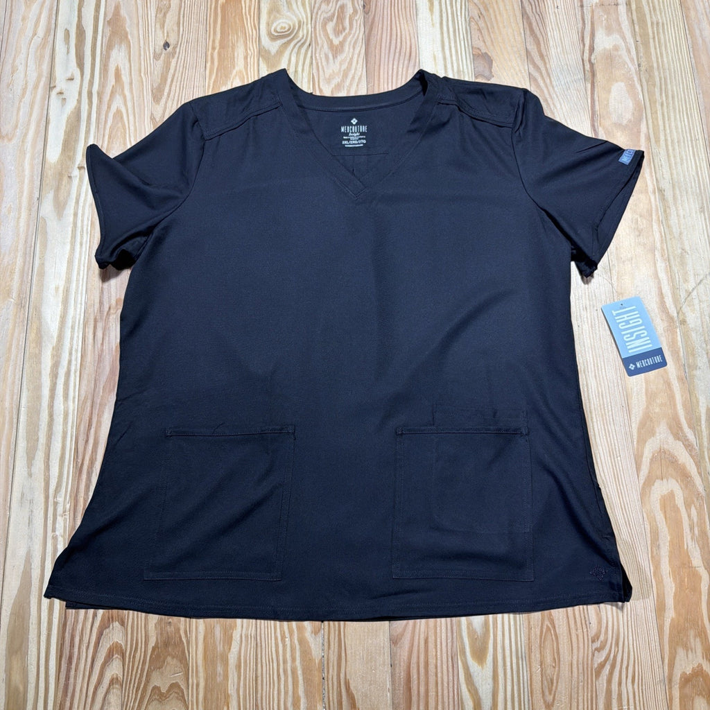 Med Couture Scrub Top Unisex 2XL NWT Black
