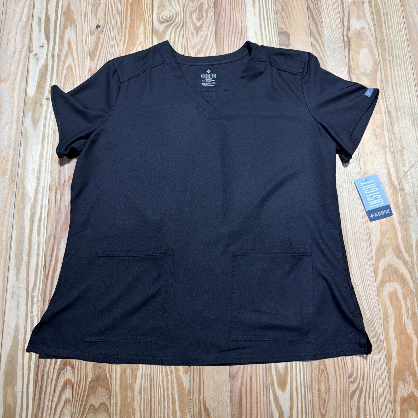 Med Couture Scrub Top Unisex 2XL NWT Black