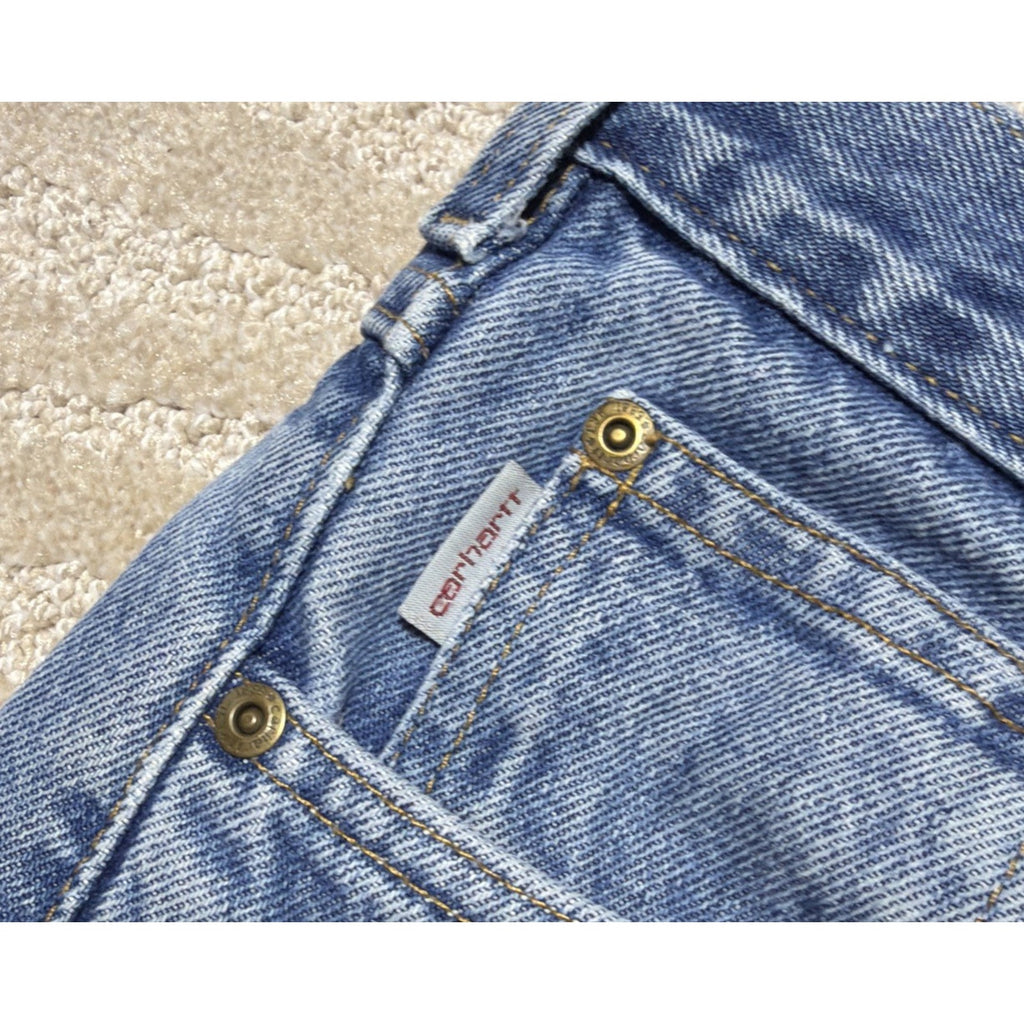 Carhartt B17 DST Relaxed Fit Straight Leg Jeans Mens 34x28 Workwear Blue Denim