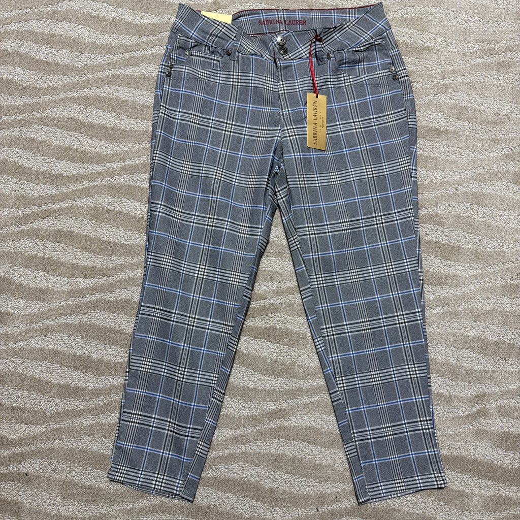 Womens Pants Size 12 Plaid Perfect Fit Ultra Soft Cropped Dress Sabrina Lauren