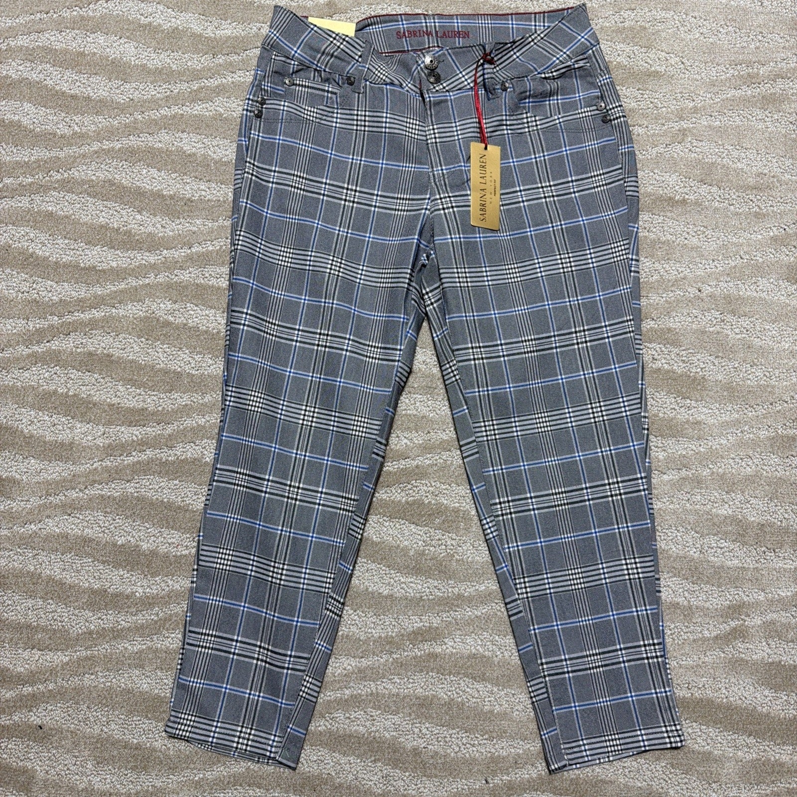 Womens Pants Size 12 Plaid Perfect Fit Ultra Soft Cropped Dress Sabrina Lauren