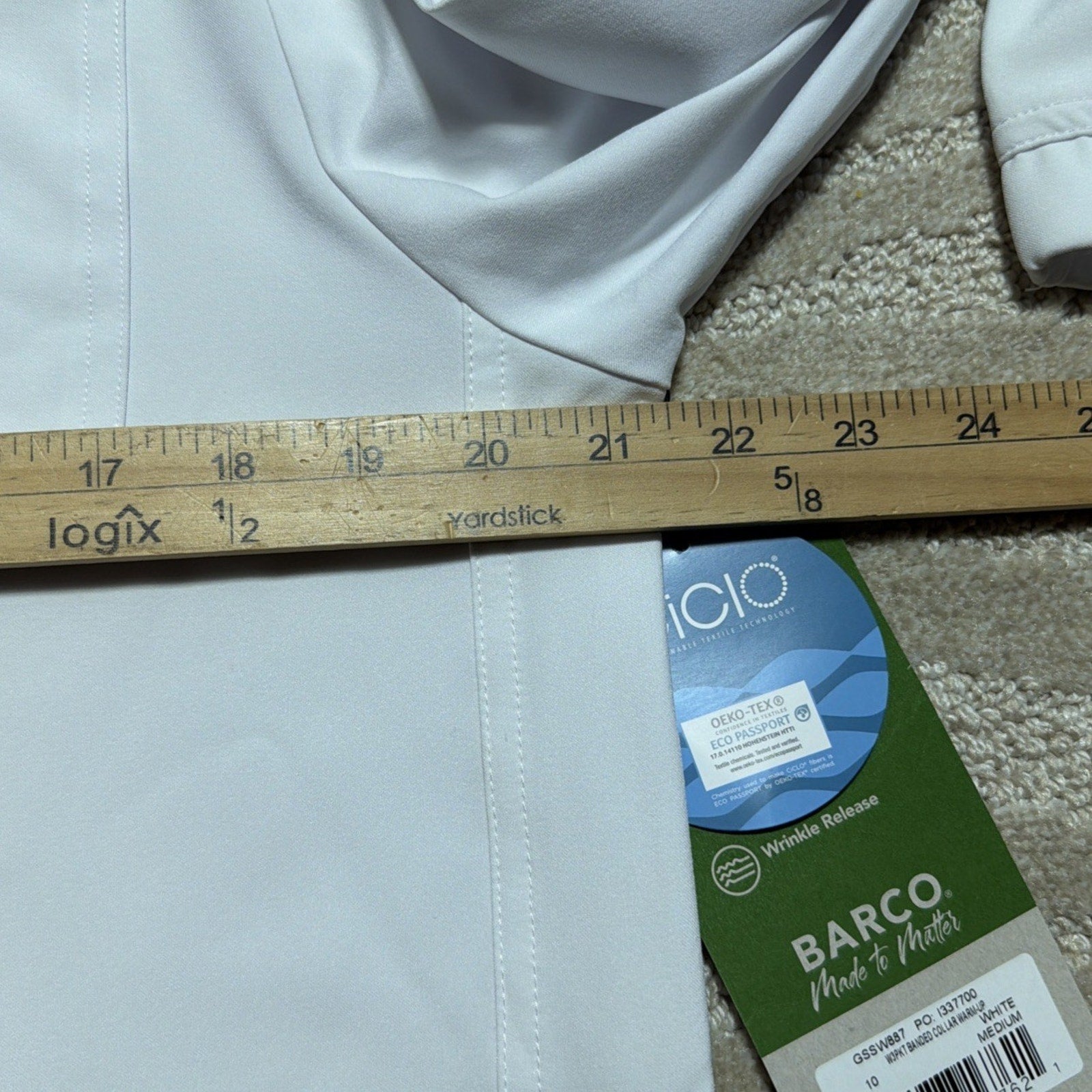 Grays Anatomy Barco Stretch Men’s M Full Zip Warm Up Scrub Jacket White NWT