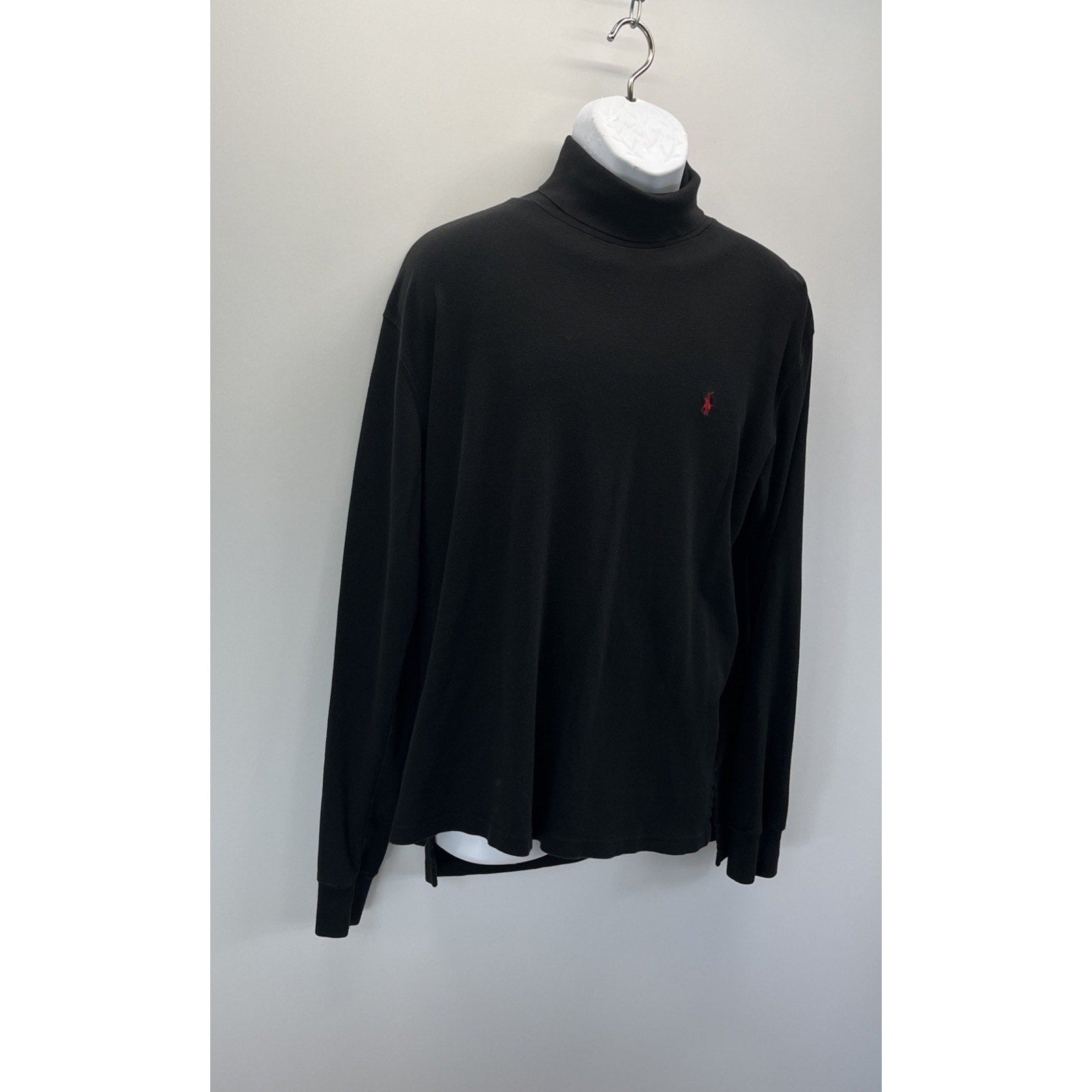 90s Polo Ralph Lauren Turtleneck Shirt Mens XL Black L/S Pullover 100% Cotton