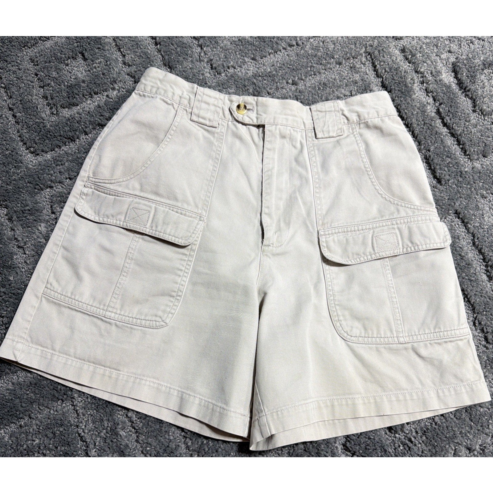 David N Sport High Rise Cargo shorts womens 10 Beige vintage