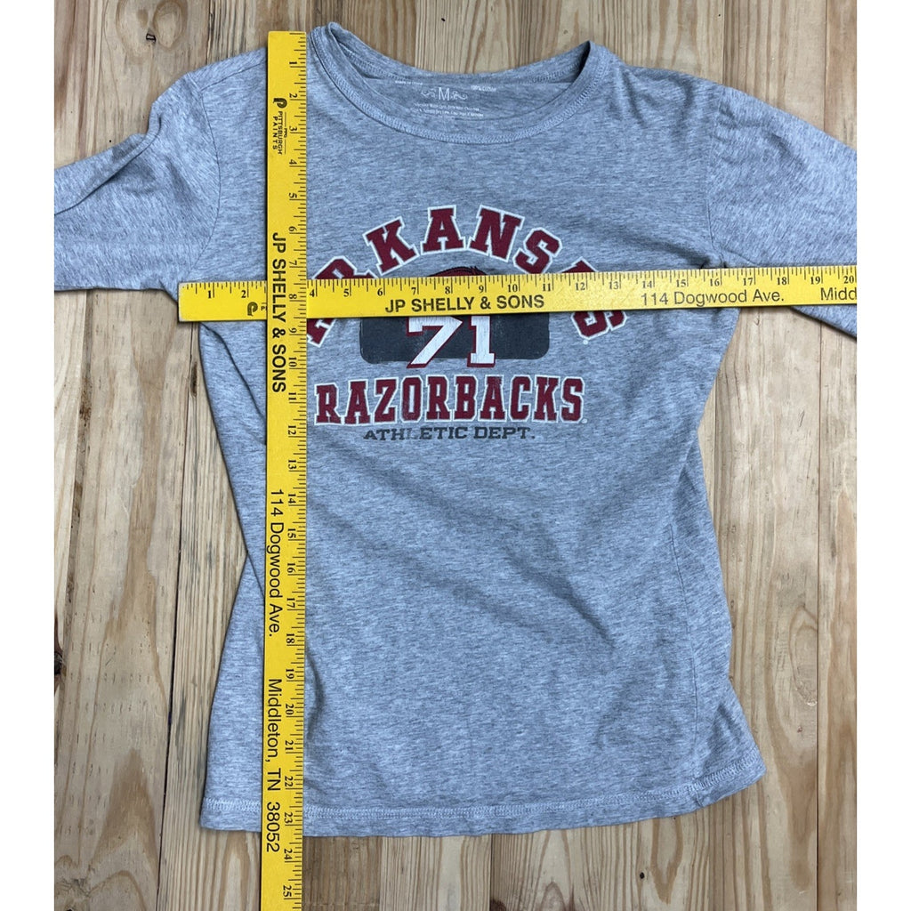 J. America Women’s Gray Longsleeve Arkansas Razorback Shirt Size Medium