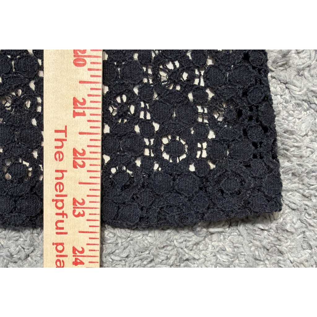 J Crew Womens 4 Black Crochet Lace Sleeveless Tank Top Lined Boho Overlay