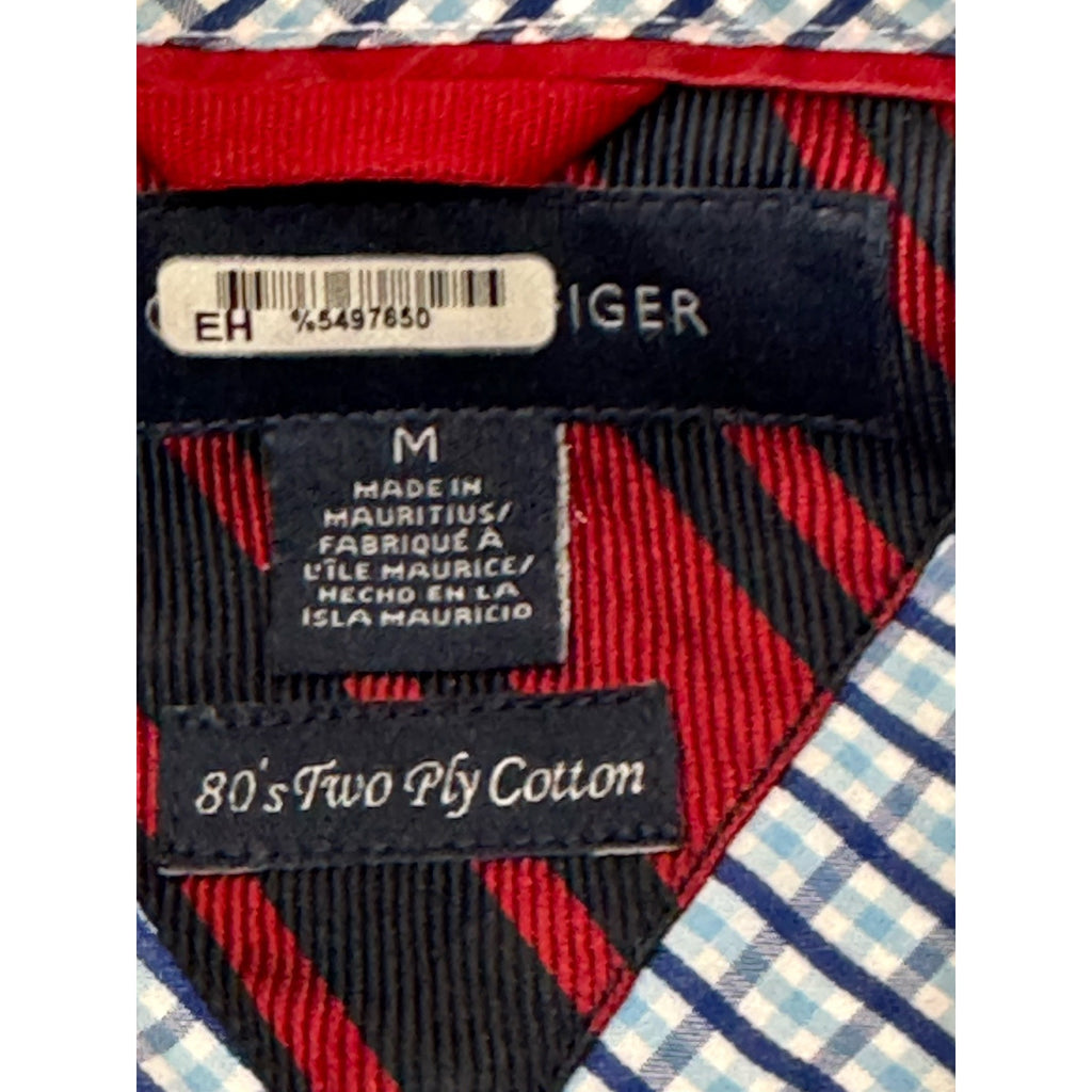 Tommy Hilfiger Men's Button Dress Shirt Regular Fit Long Sleeve Blue Medium