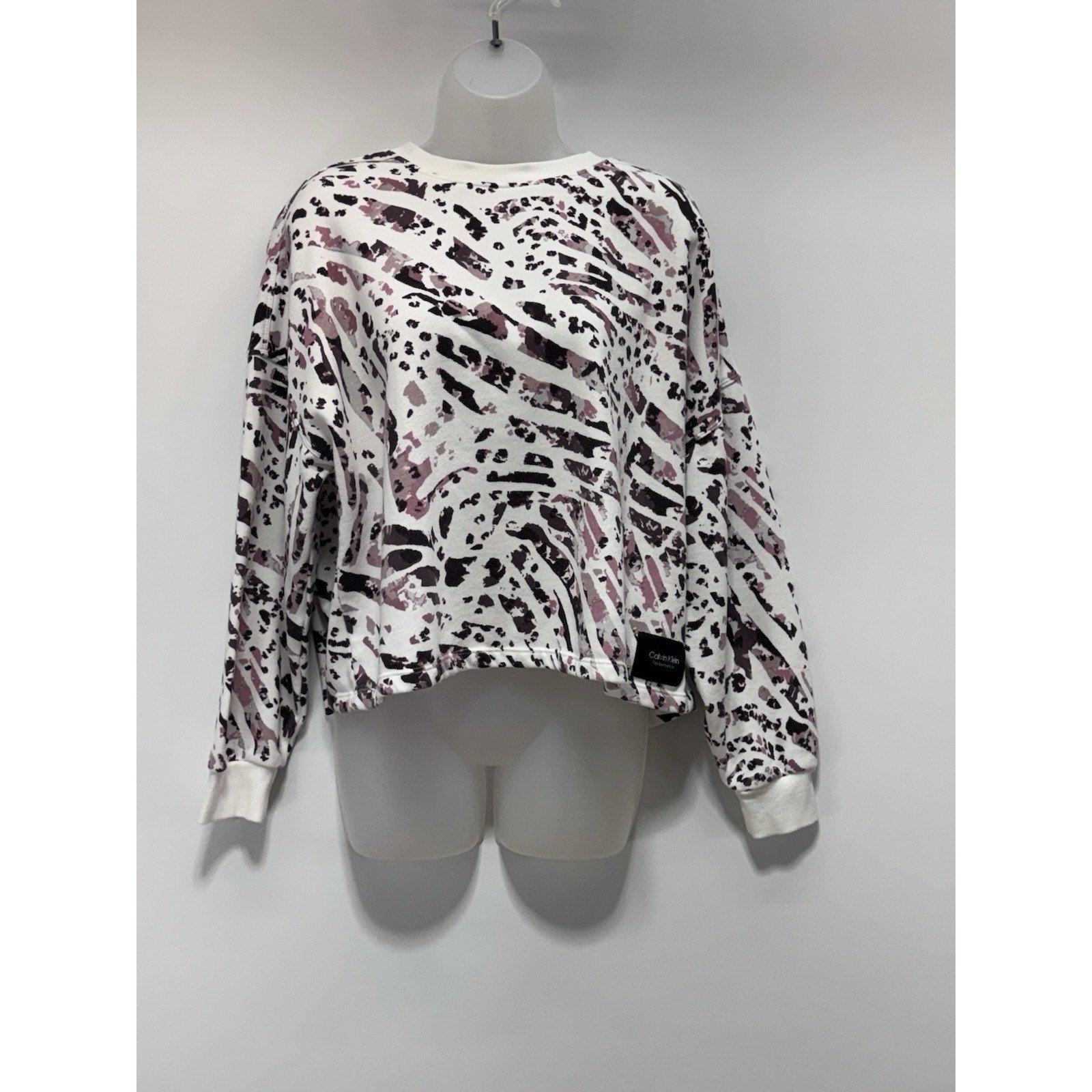 Calvin Klein Performance Printed Sweatshirt White Multi Women’s Size M (no tag)