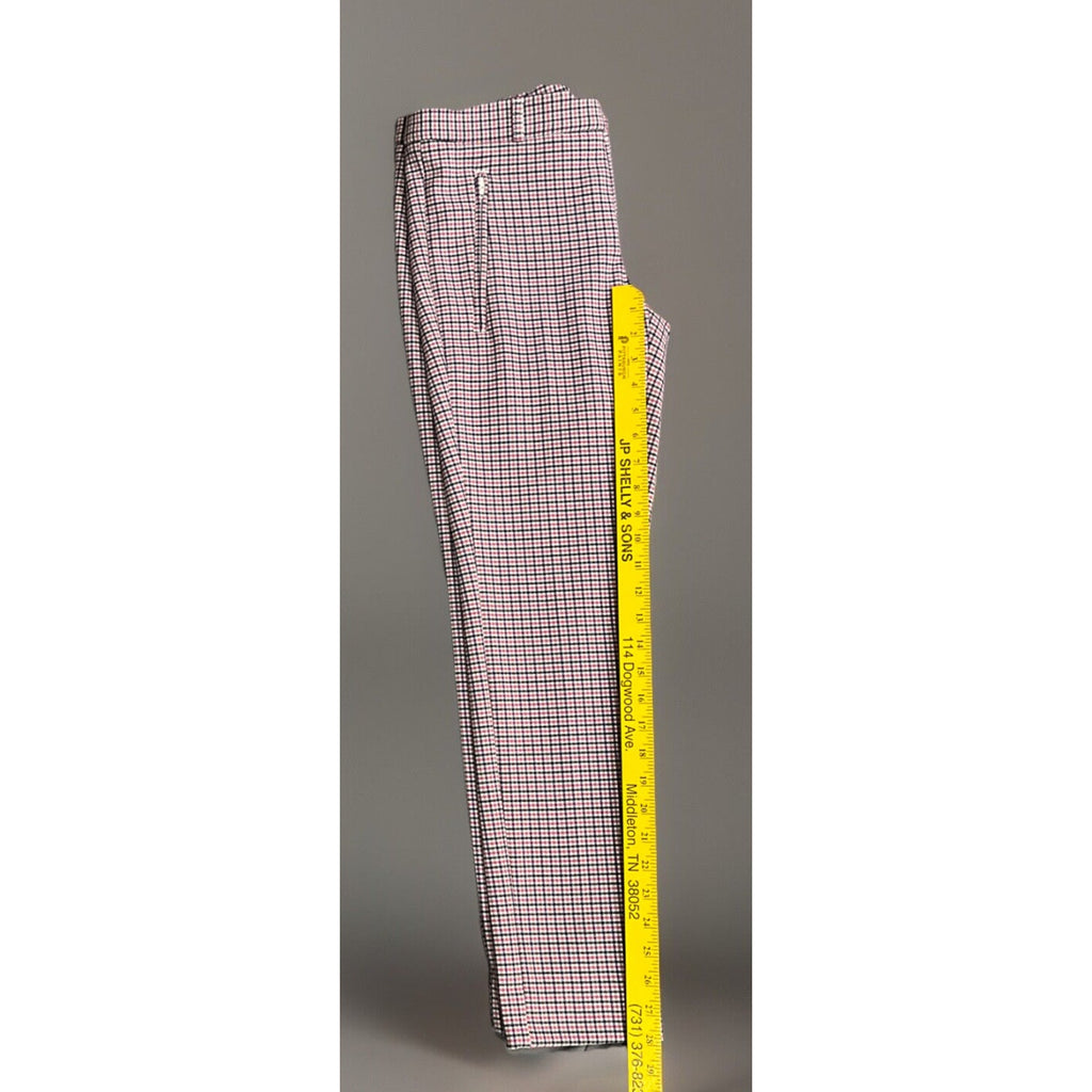 Banana Republic Sloan Dress Pants Women's Size 2 Pink Plaid Mid Rise 30x28