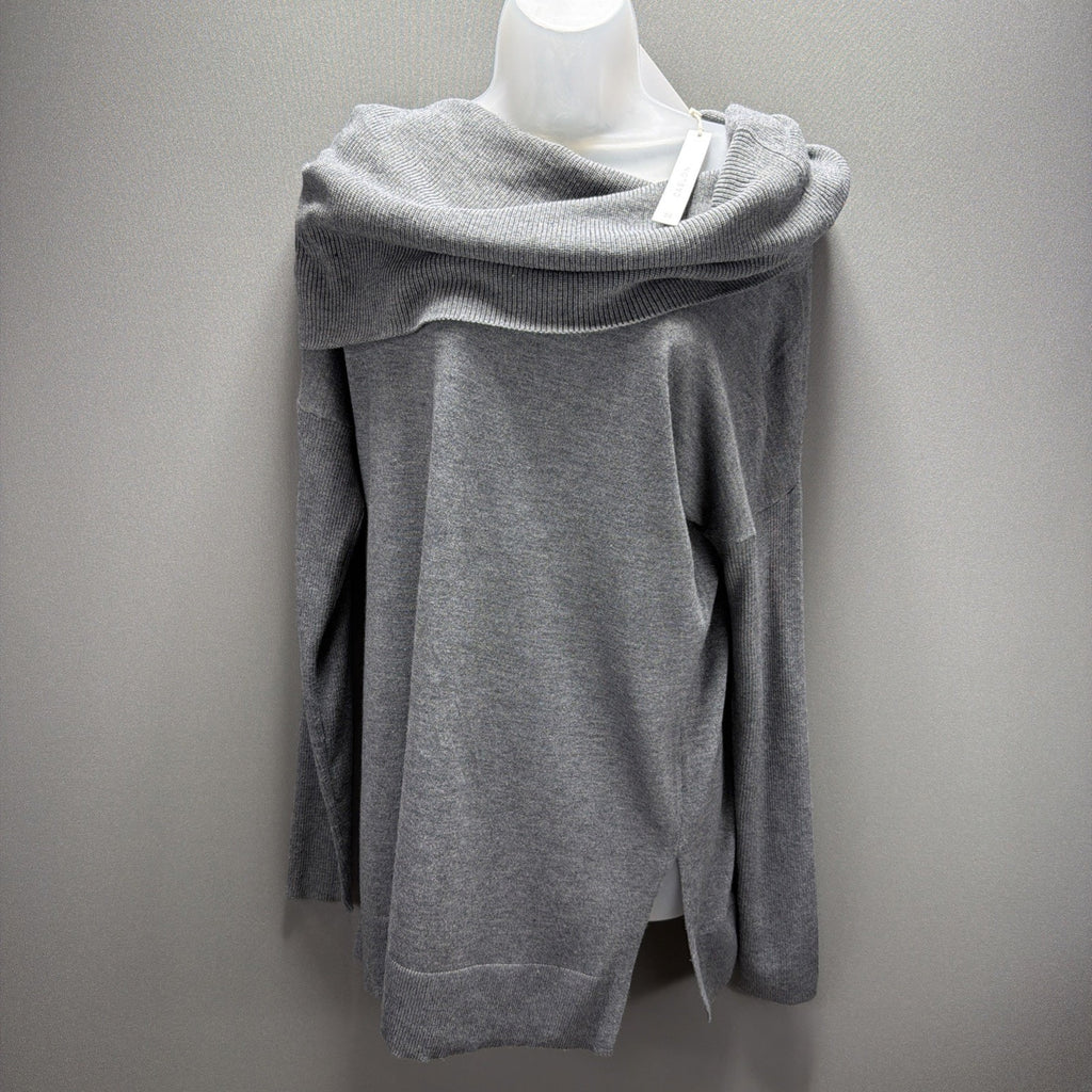 Caslon 3-in-1 Side Slit Convertible Cowl Neck Tunic Size M Dark Heather Grey NEW