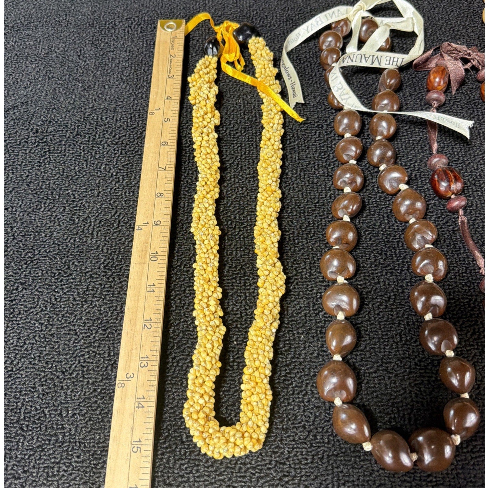 4 Mongo Shell Hawaiian Lei Necklace Accented w/ Kukui Nuts Luau