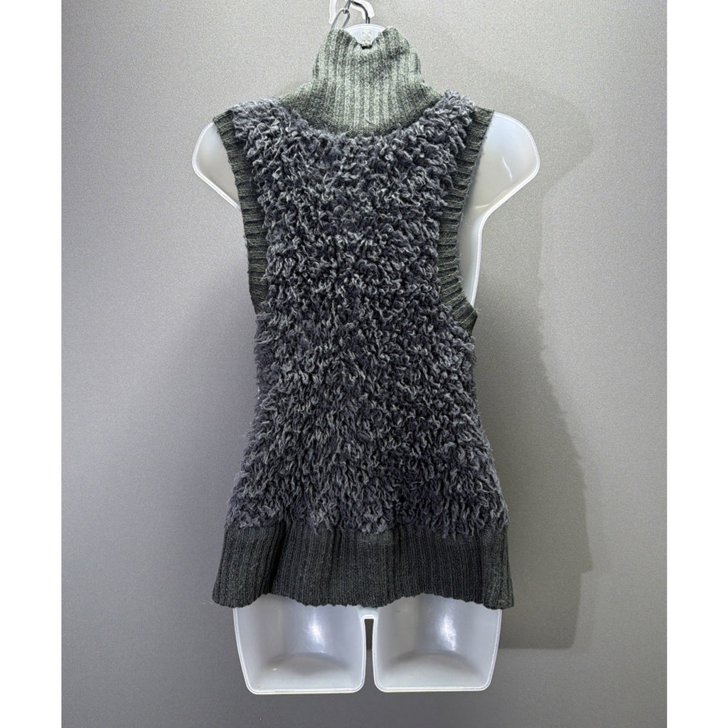 Kensie Women's Size Medium Gray Sherpa Vest Faux Fur Boutique NWT