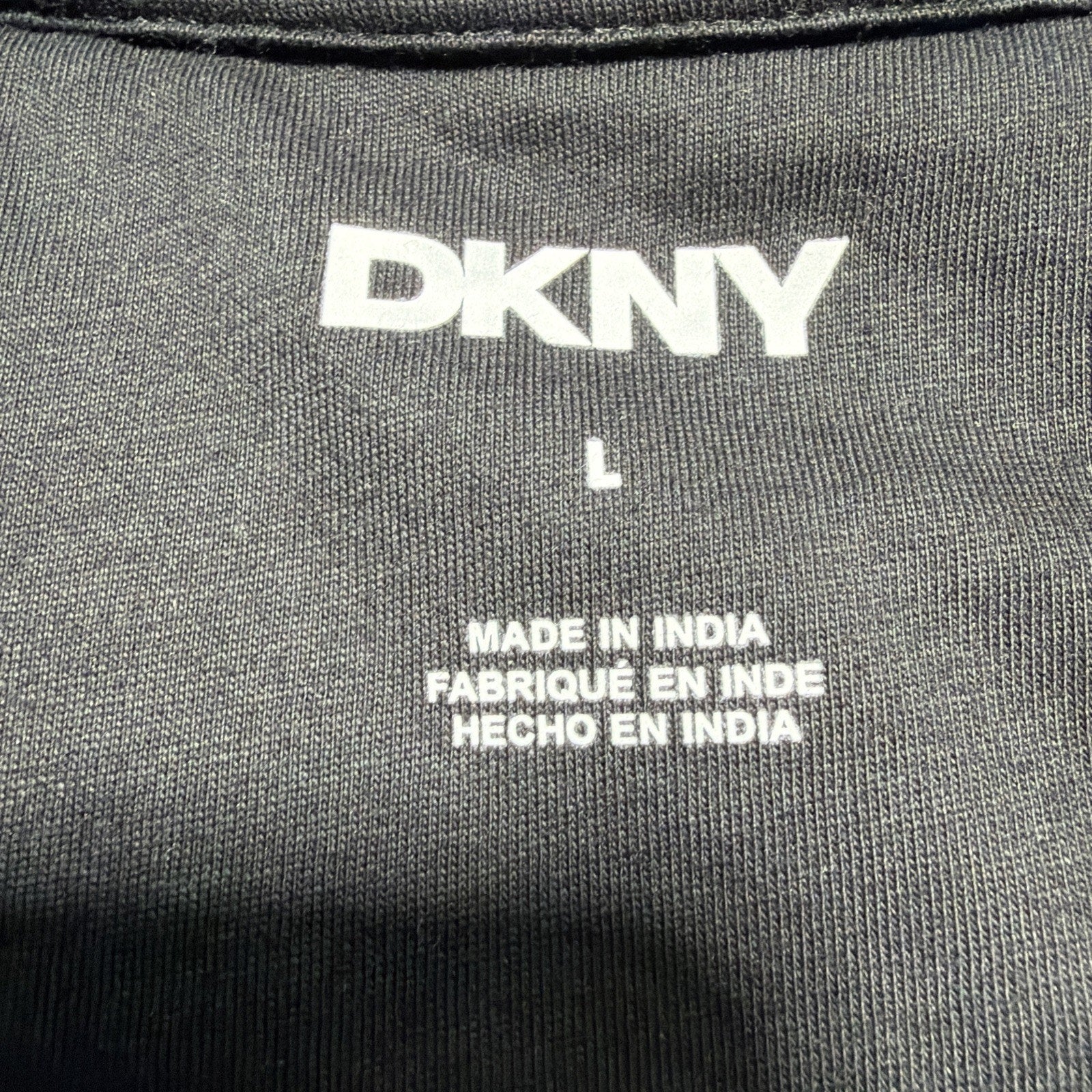 Mens DKNY Black 1/4 Zip Polo Size Large