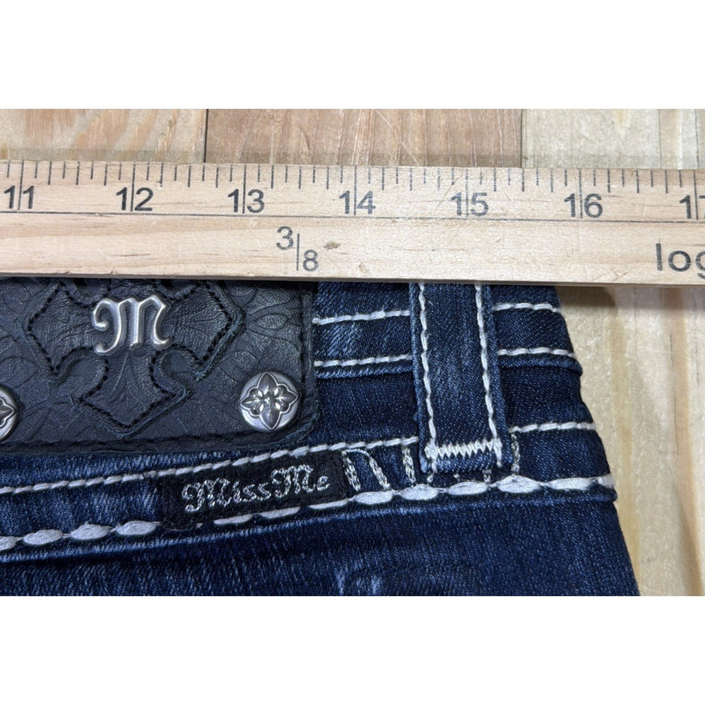 Miss Me Women's Thick Stitch Sequin Easy Boot Cut Jeans JE8035ER NWOT Size 29