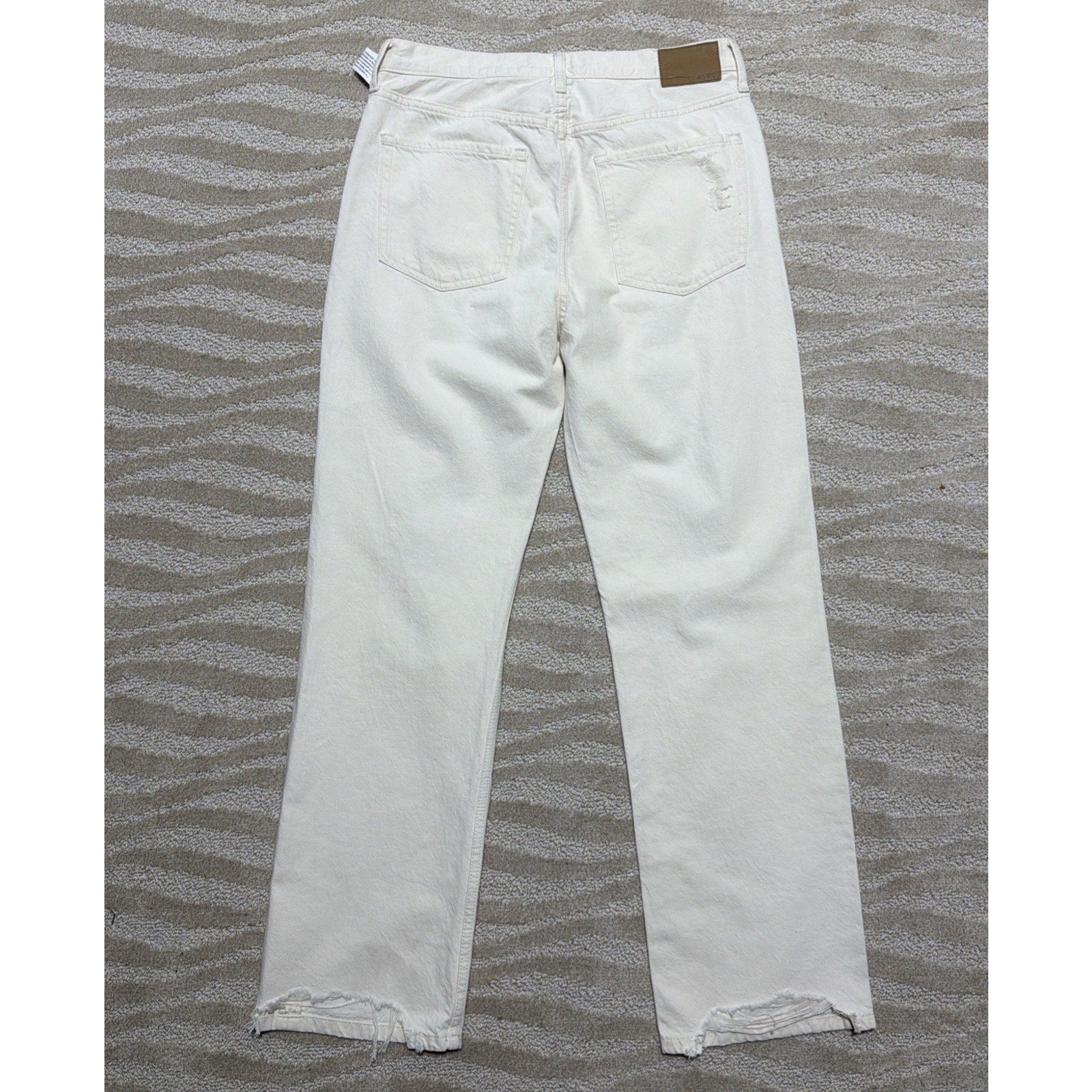 Aeropostale Women's 90s High Rise Baggy Jeans In Cream Size 10 NWT 32x31