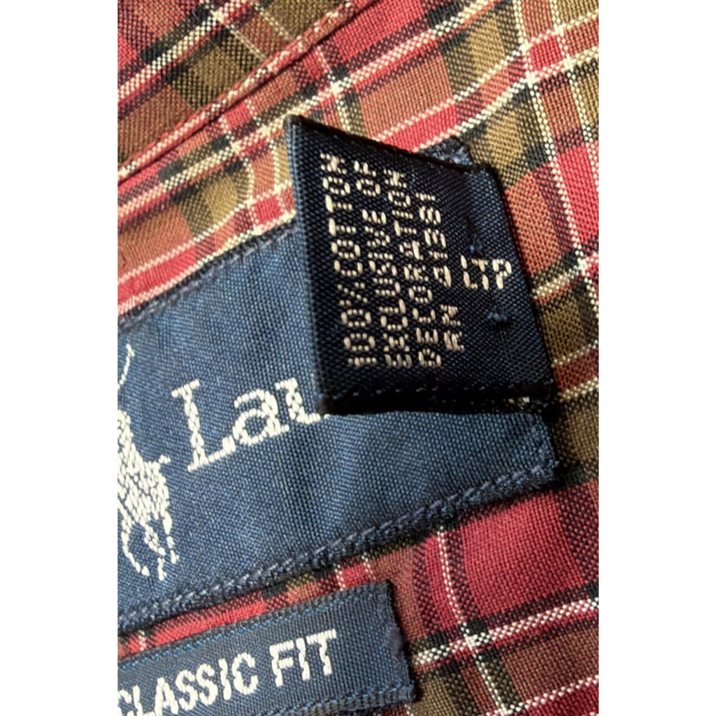Ralph Lauren Plaid Shirt Men's M Classic Fit Oxford Button Down Long Sleeve