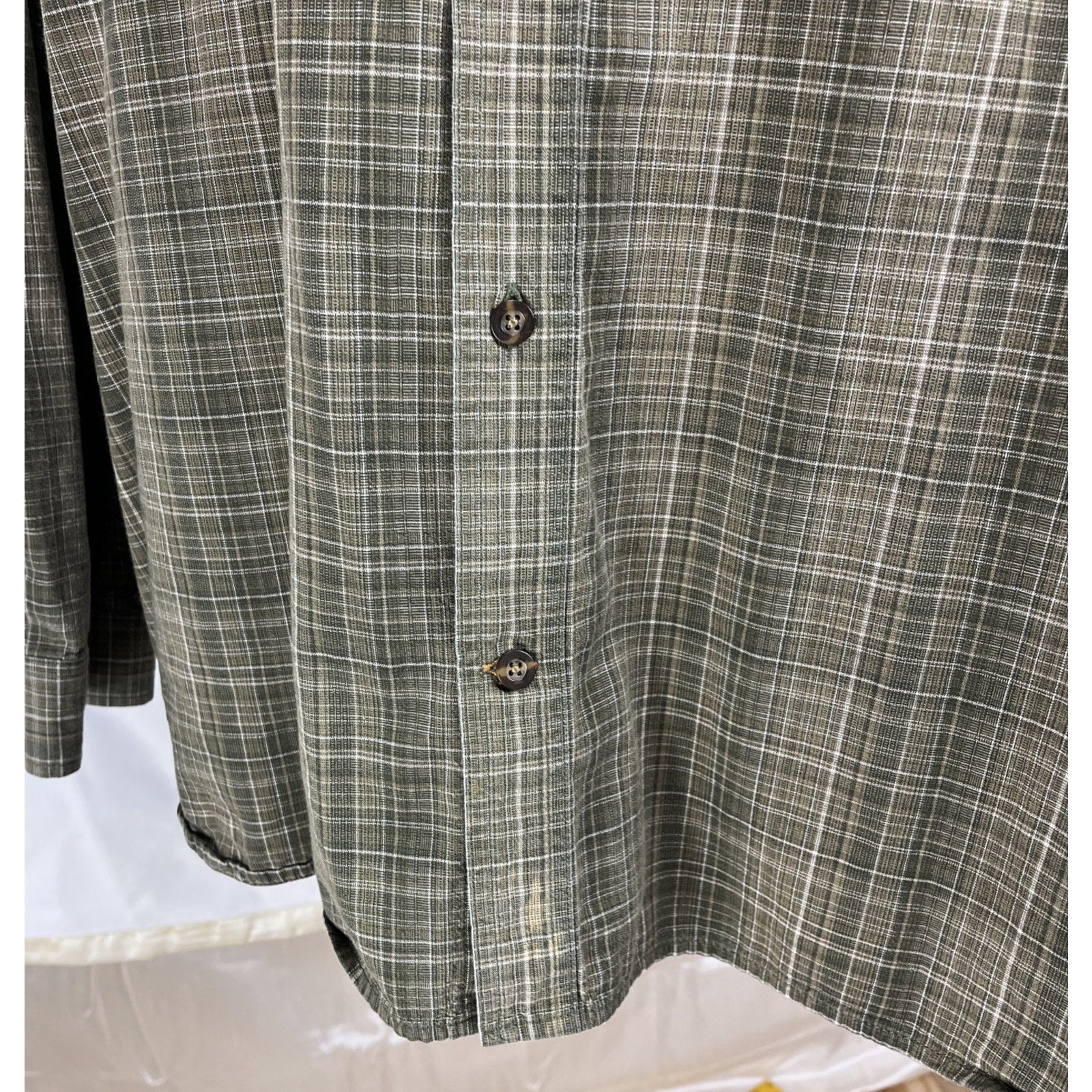 Carhartt Flannel Shirt Men's Size XL Heavyweight Cotton Plaid Original Fit Green
