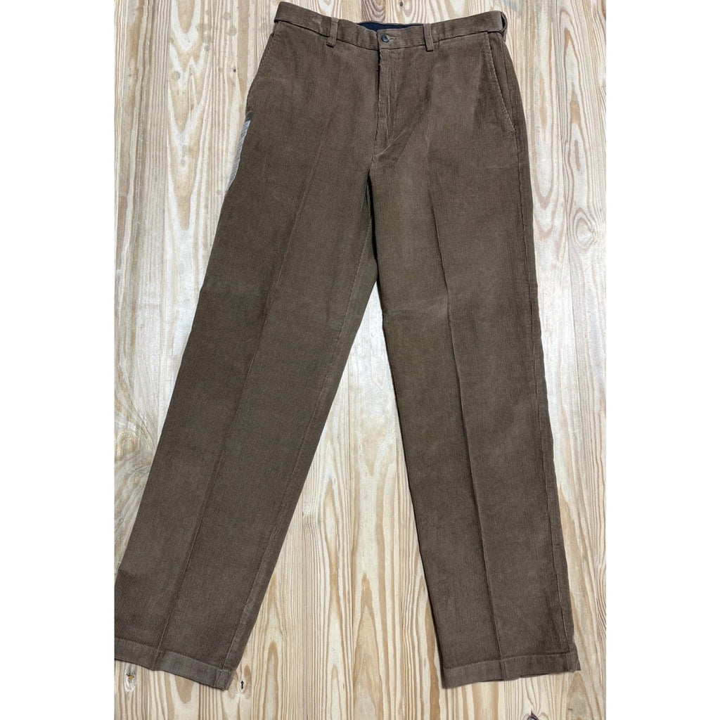 NWT Mens Haggar Khaki Brown Comfort Waist Go-To-Corduroy Pants Size 34x34