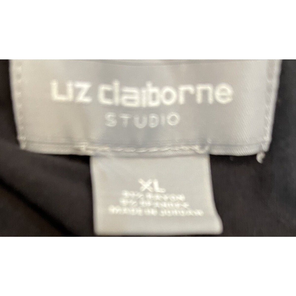 LIZ CLAIBORNE Studio Black Tunic Key Hole Neck Long Sleeve Dress Women's Size XL