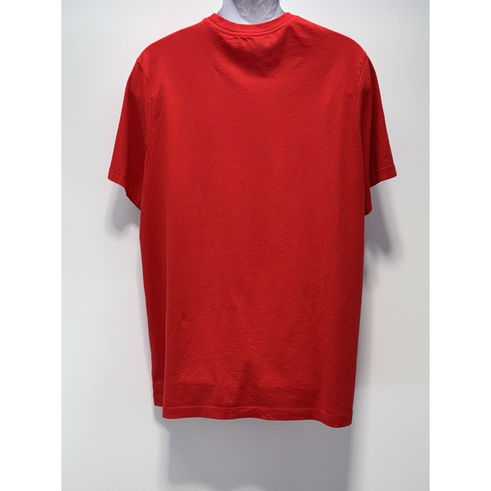 NIKE Classic White Striped Logo Red Cotton Comfort Soft T-Shirt Men’s Size XL