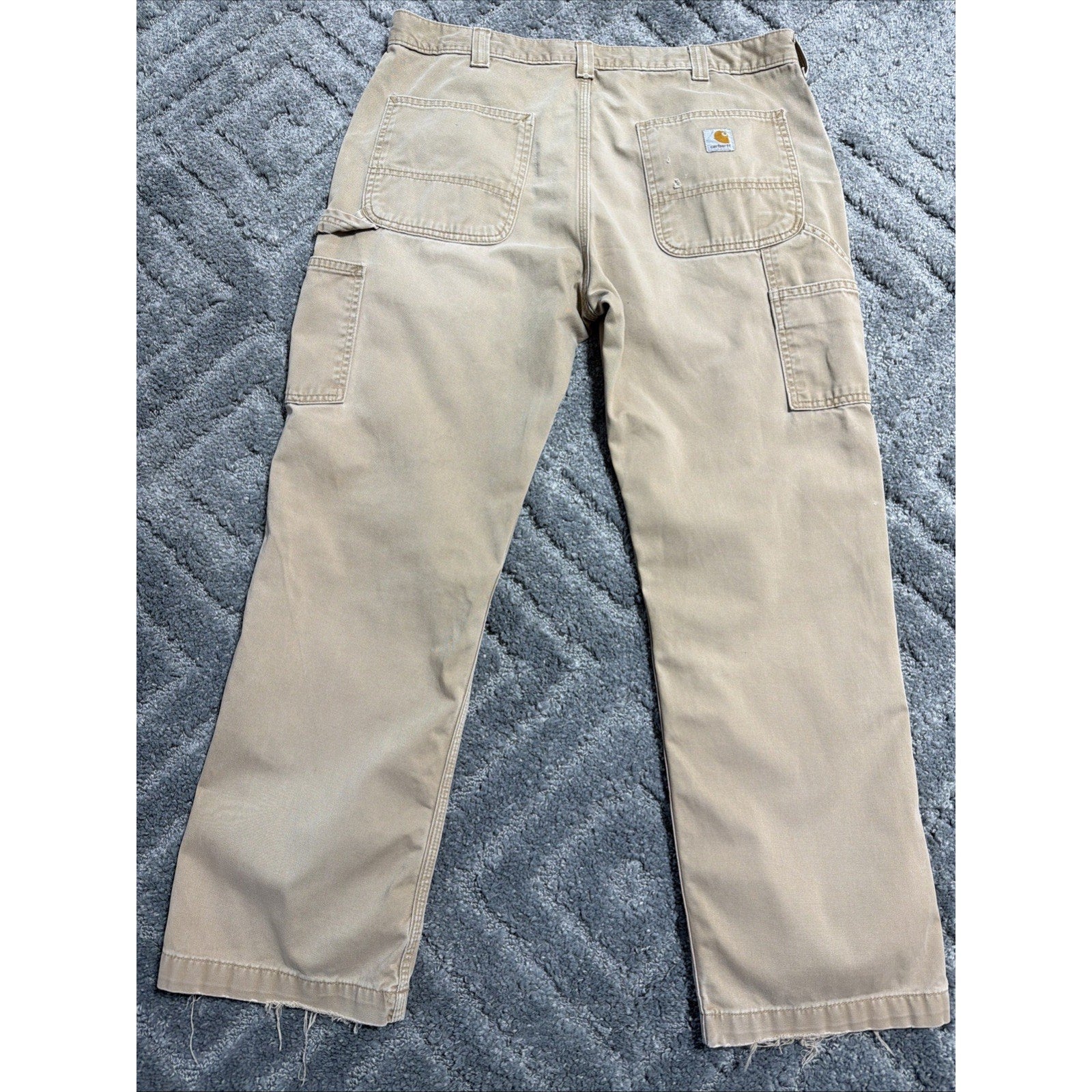 Carhartt Carpenter Pants Mens 36x30 Brown Relaxed Fit Distressed B324