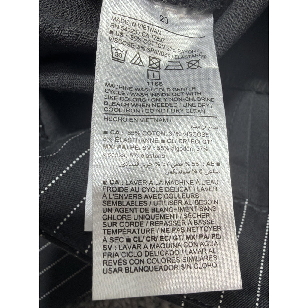 Old Navy High Rise Pixie Skinny Pants Womens Plus Sz 20 Gray Striped Stretch NEW