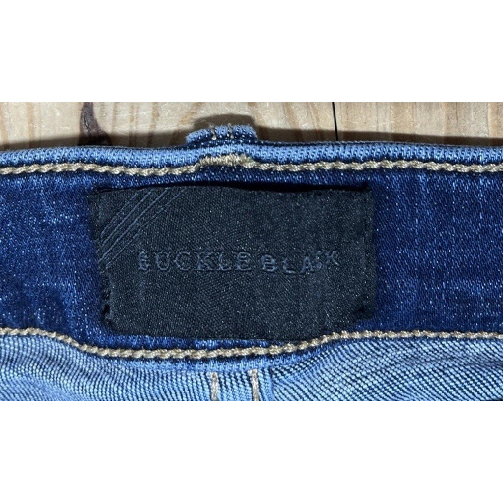Buckle Black Women's Sz 26x34 Fit No. 53 Straight Leg Blue Denim Jeans Stretch