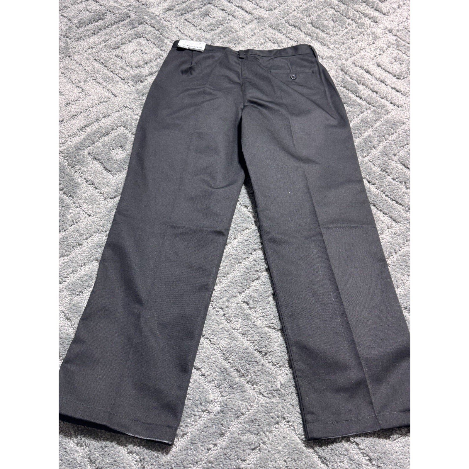 Edwards Style #8537 Black Chino Flat Front Pants Size 14 Unhemmed Leg