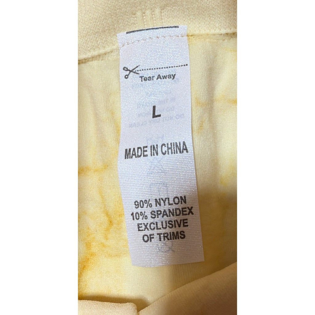 LISM Wear Tie Dye Leggings Women’s Large Yellow Gold High Waist Yoga Pants NWT