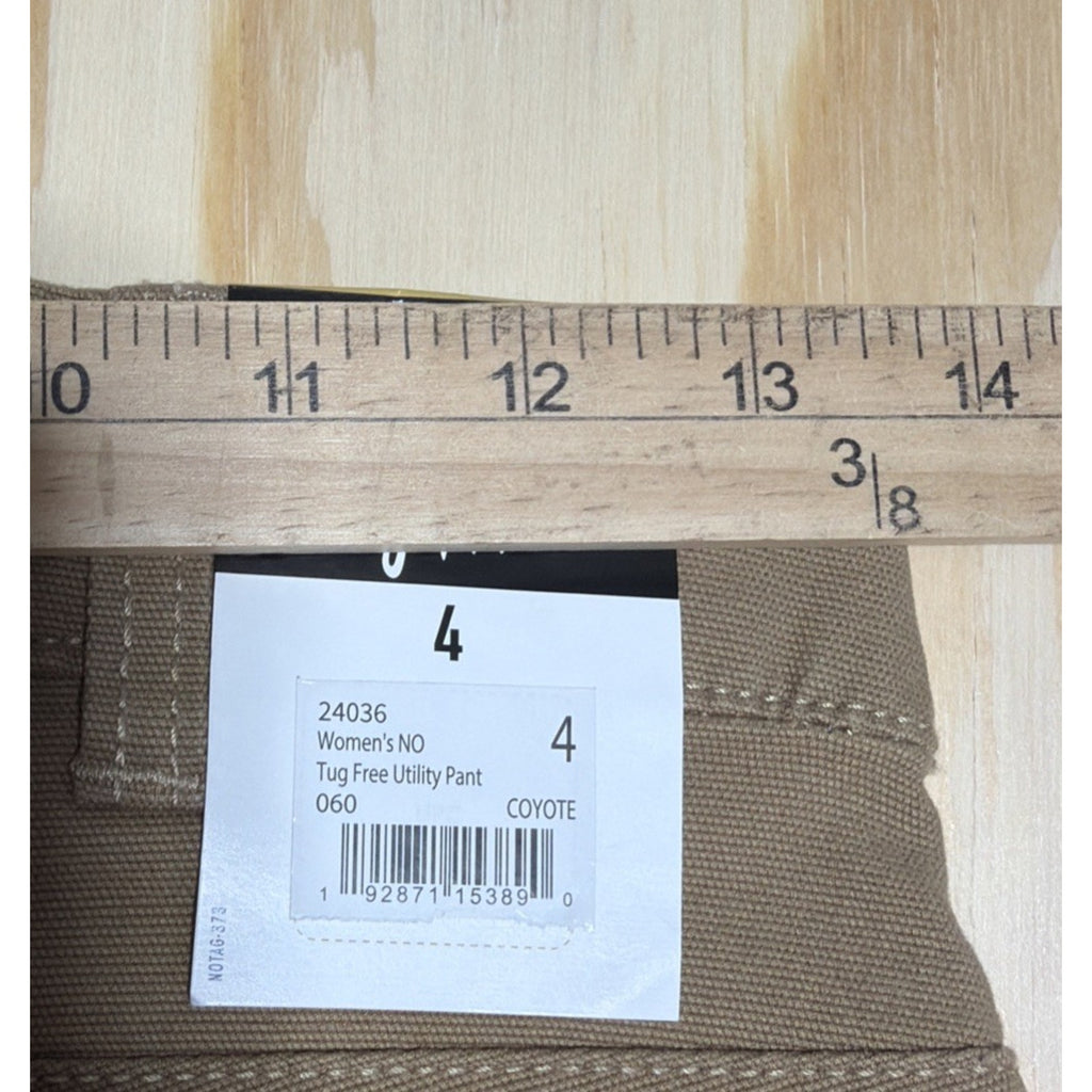 NOBLE OUTFITTERS Tug-Free Stretch Canvas Utility Pant Women's Sz 4 Coyote 24036