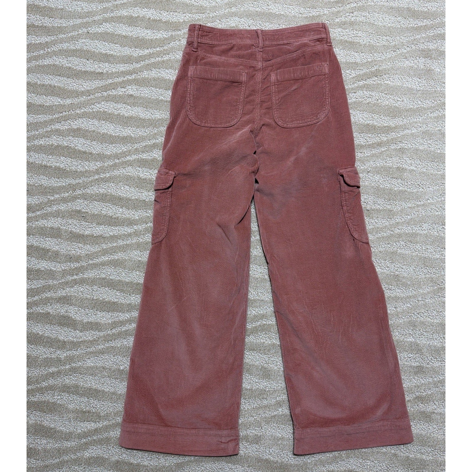 American Eagle Pants Women 0 Short Corduroy Baggy Wide Leg Super High Rise Cargo
