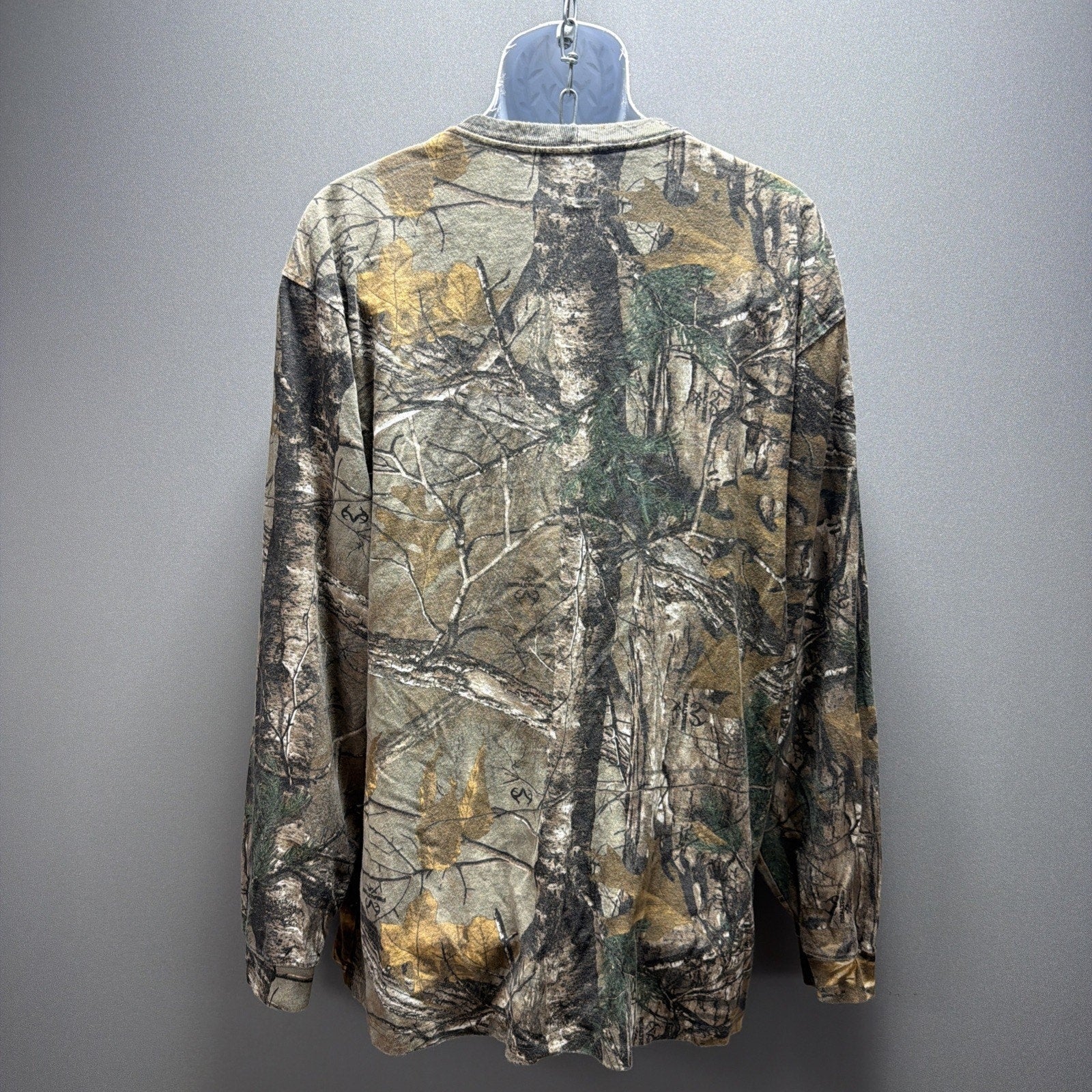 Vtg Carhartt Realtree Camo Long Sleeve Shirt Mens L Tall Pocket Tee Hunting K285