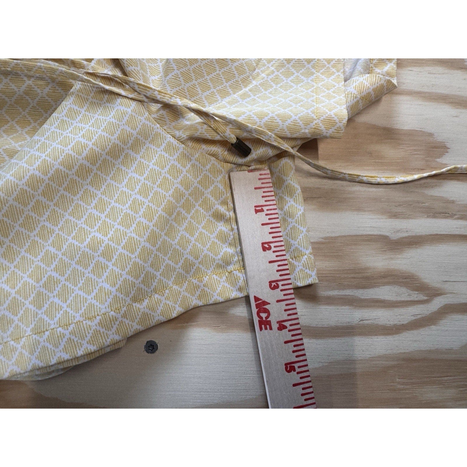 Banana Republic Yellow Geometric Romper Womens Small Sleeveless Drawstring Pocke