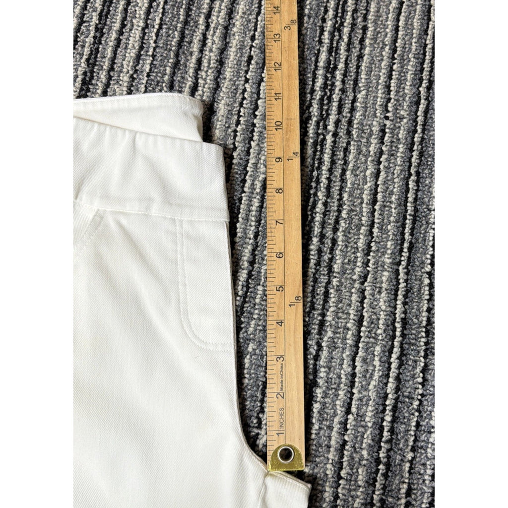 Lauren and Riley Mid Rise Capri White Pull On Pants Size Small Stretch