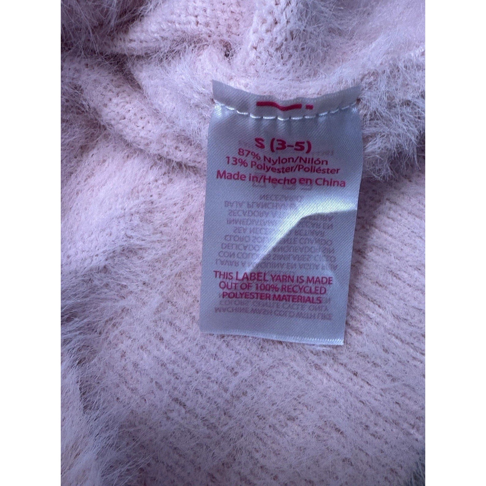 No Boundaries Eyelash Mock Neck Pink Soft Cardigan Sweater Junior Size Small