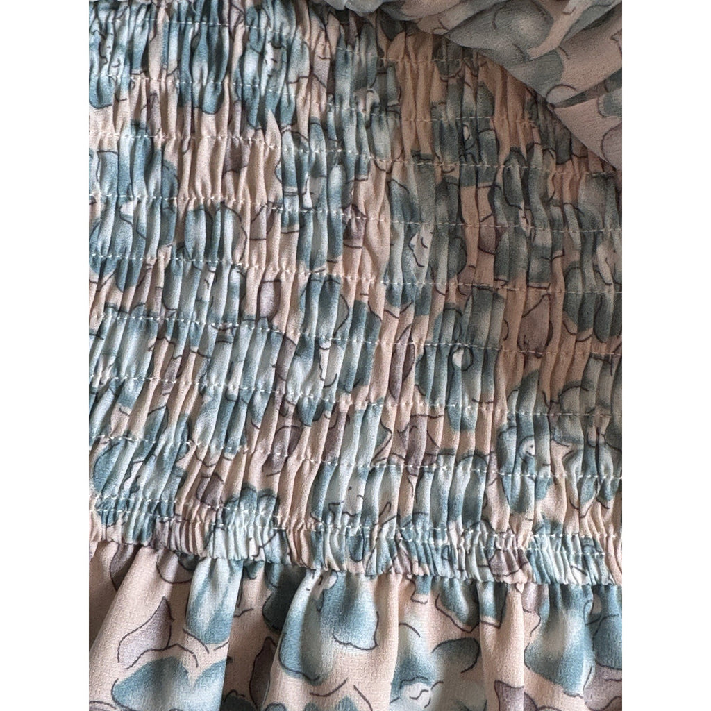 NWT Lush Short Dress Cut Out Long Sleeve Size Medium Mauve Pink Print tie Back