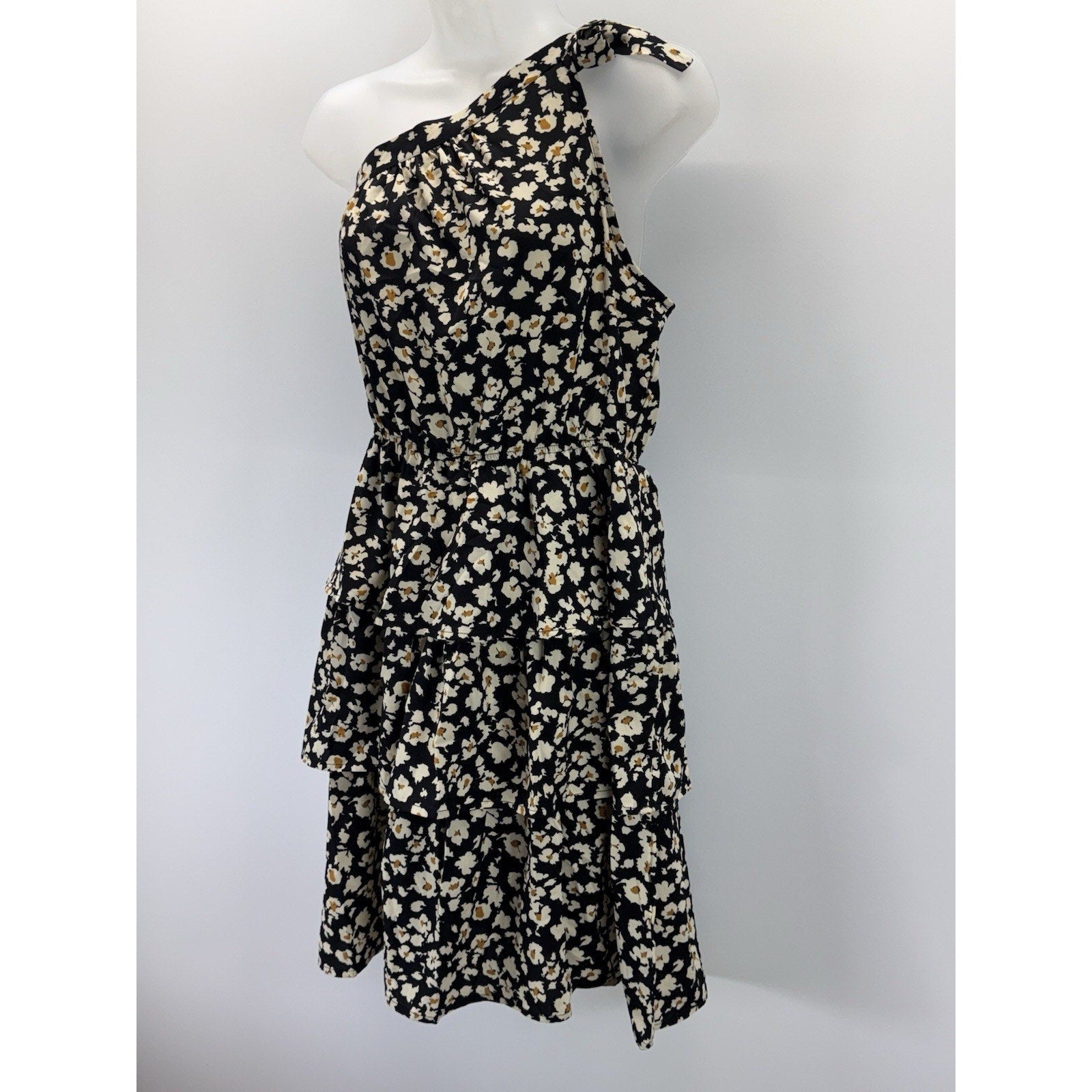 NWT PRETTYGARDEN Floral Midi Dress 2023 Knot One Shoulder Sleeveless Women’s L