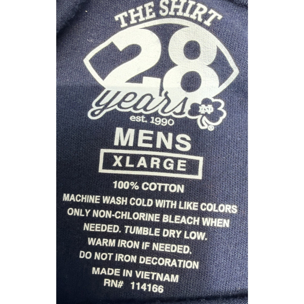 Notre Dame Fighting Irish Football 2017 The Shirt Men’s Size XL Crew Neck Blue