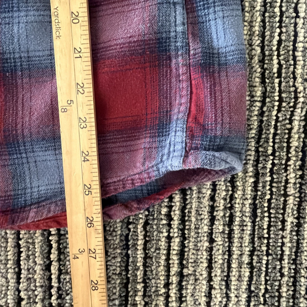 Eddie Bauer Shirt Blue Red Plaid Flannel Mens Size Small Outdoor Casual