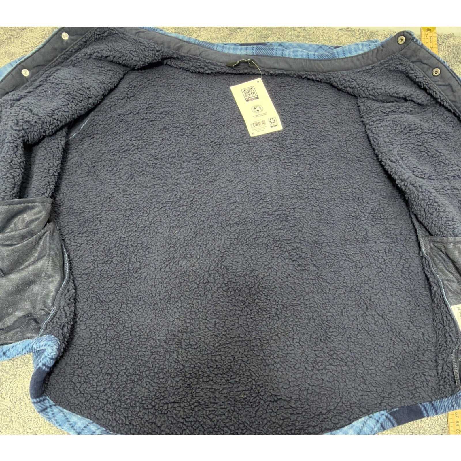 Member's Mark Men's Relaxed Fit Sherpa Lined Chest Pockets Shacket Large New