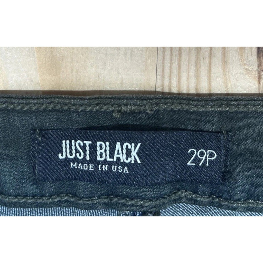 Just Black Denim Green Jeans Womens Size 29P Ankle Skinny Stretch Made In USA
